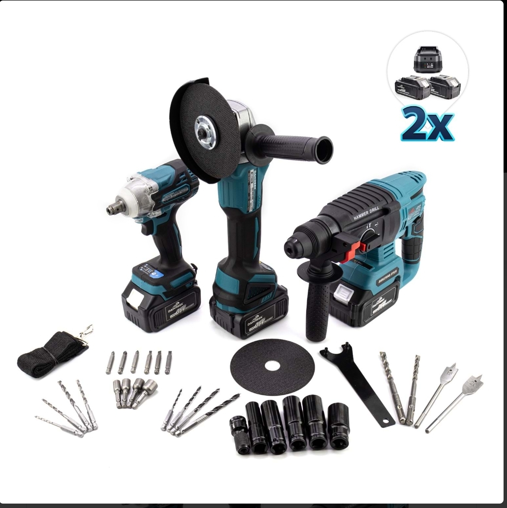 3'lü Set (Kırıcı Delici -450 Nm. Torklu Somun Sıkma - 125 Spiral)